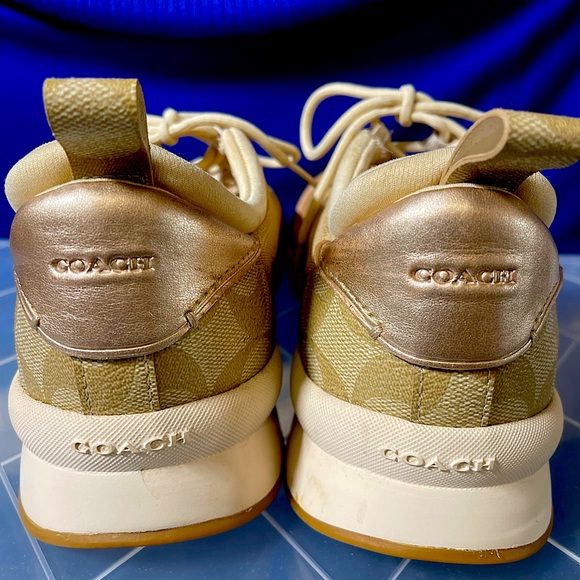Coach Cream Sneakers with Chunky Sole and Soft Suede Upper - Picture 6 of 8